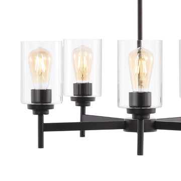 Orpheus 24" Farmhouse Industrial Iron Cylinder LED Chandelier - JONATHAN Y